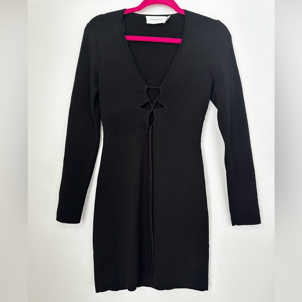 Significant Other Monica Knit Mini Dress in Black - Picture 3 of 7